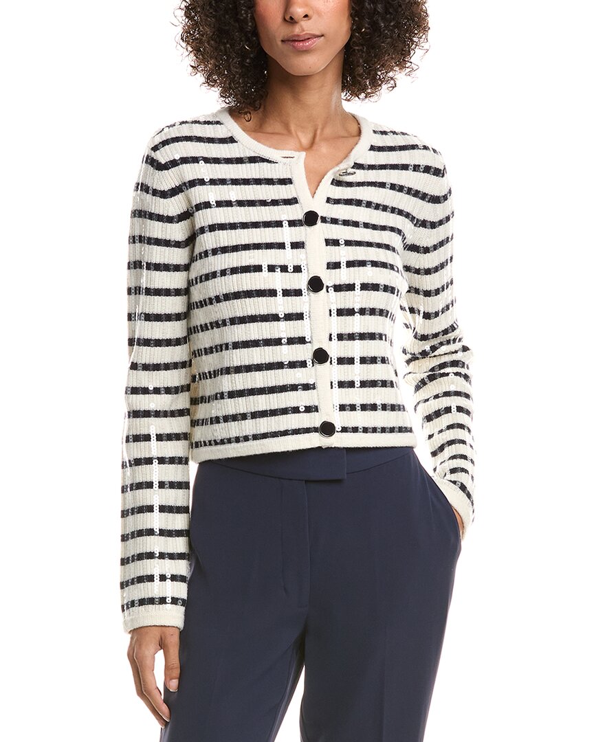 Derek Lam 10 Crosby Nebula Sequin Wool-blend Cardigan In White
