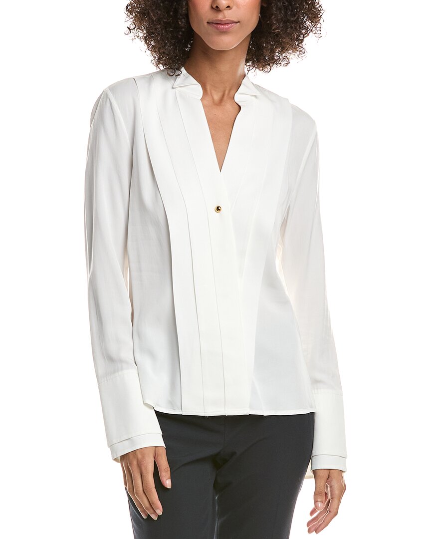 Derek Lam 10 Crosby Tiffany Pleat Front Shirt In White