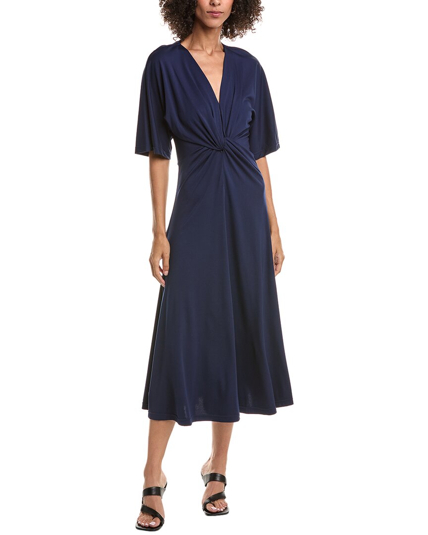 Derek Lam 10 Crosby Lorraine Twist Front Midi Dress In Green