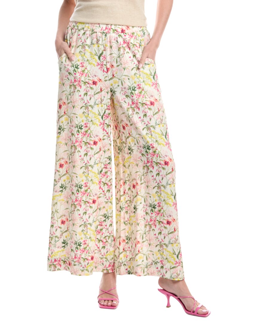 Vince Camuto Wide Leg Linen-blend Pant In Pink