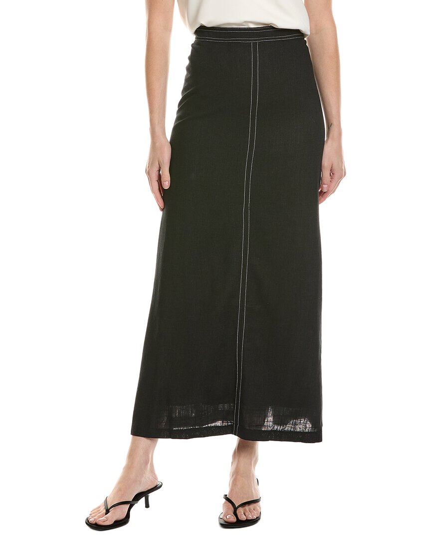 Vince Camuto Linen-blend Maxi Skirt In Black