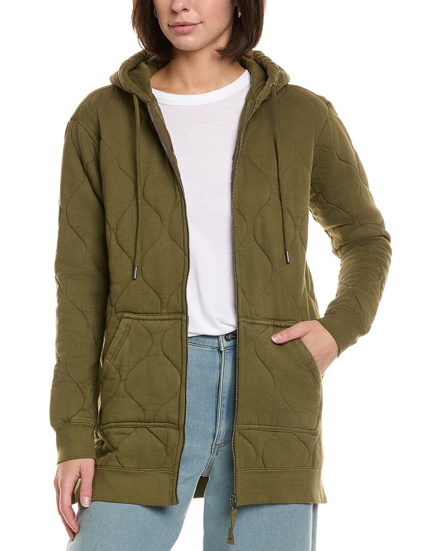 Horizon Garment-dyed Onion Quilted French Terry Jacket In Green