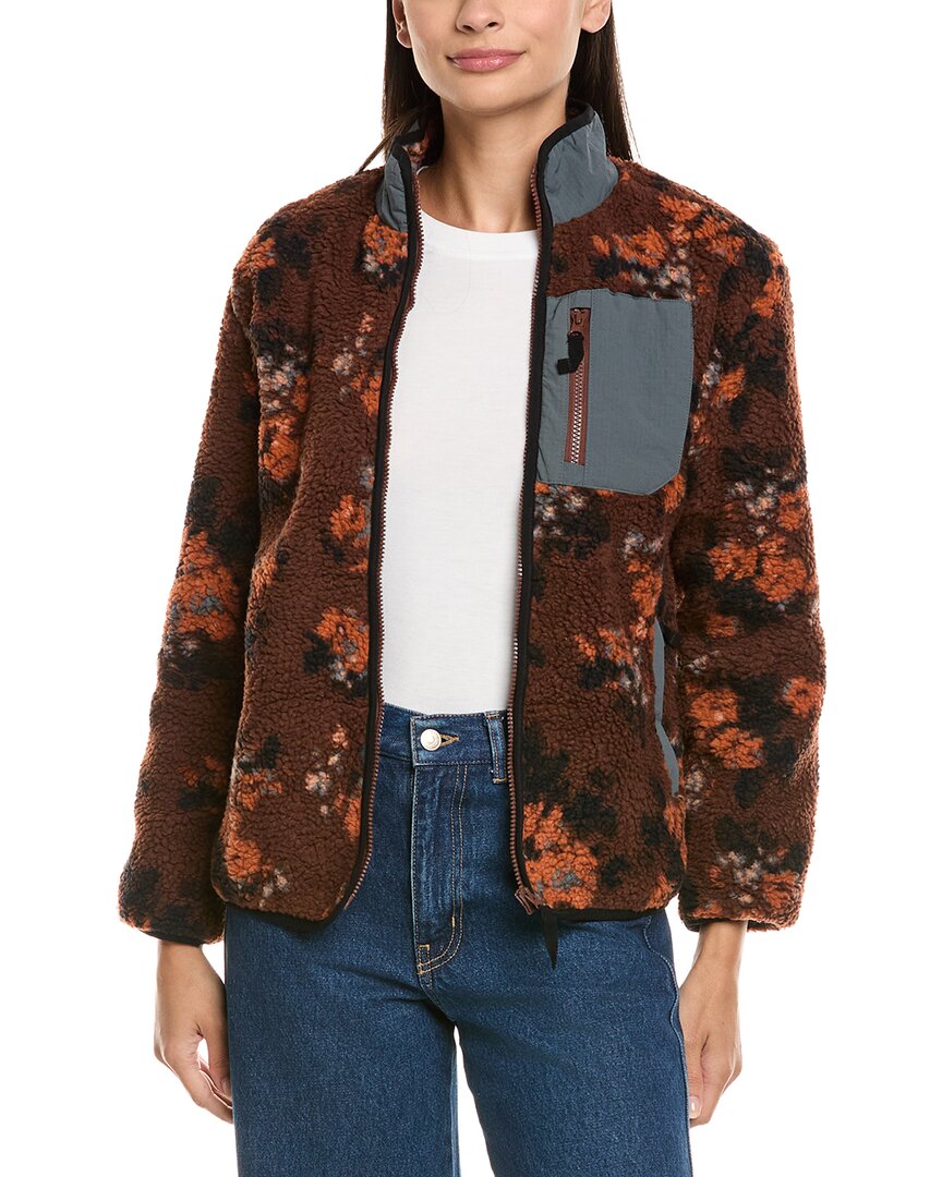 Horizon Sherpa Zip Jacket In Orange