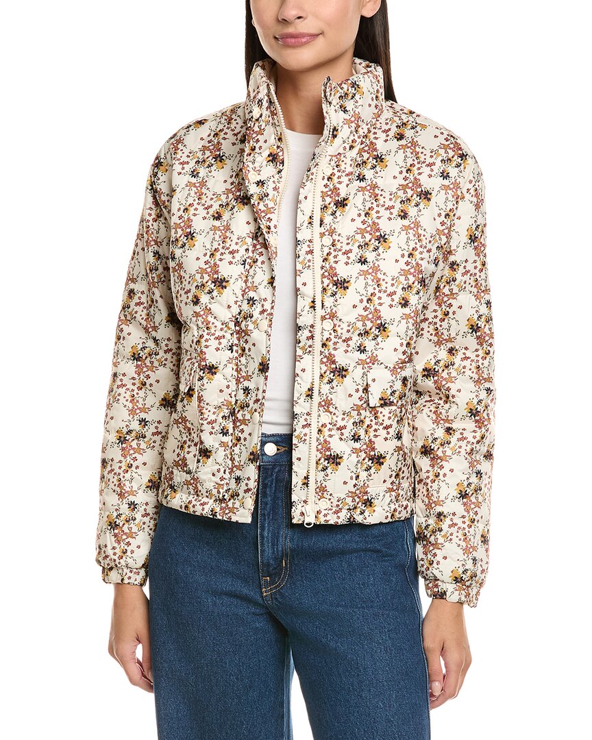 Horizon Quilted Print Jacket In White