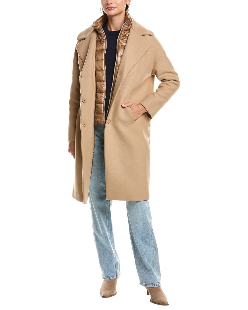 Herno Wool-blend Coat In Brown