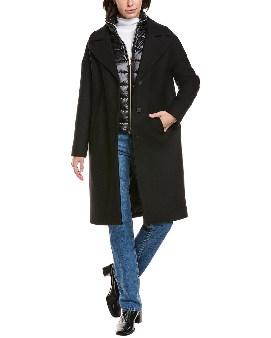Herno Wool-blend Coat In Black