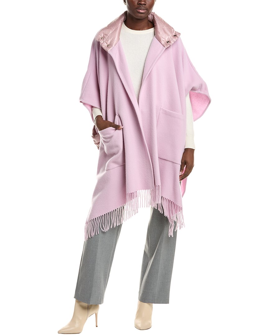 Herno Wool & Cashmere-blend Wrap Poncho In Pink