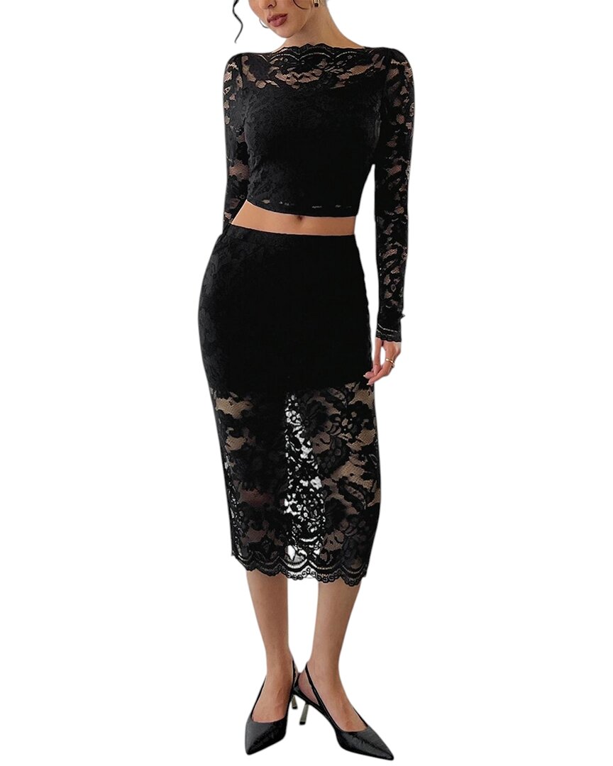 Vera Dolini 2pc T-shirt & Skirt Set In Animal Print