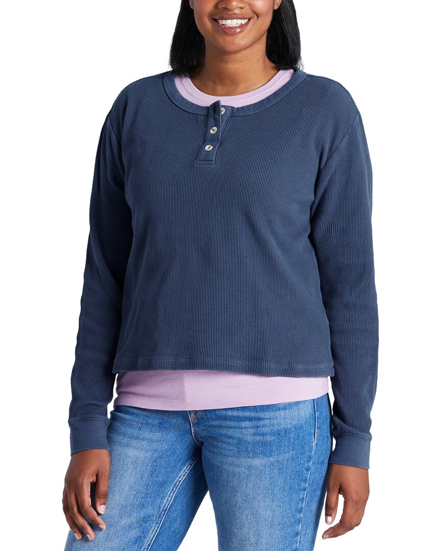 Life Is Good ® Boxy Thermal Henley In Blue