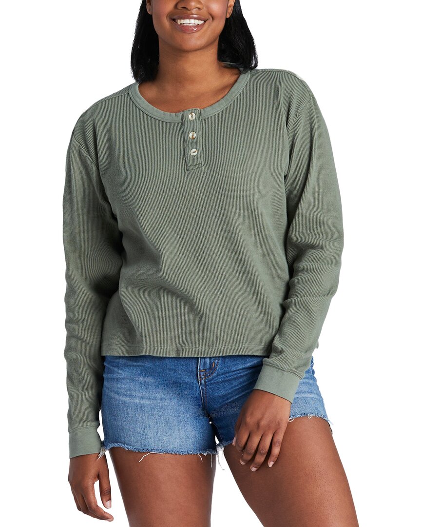 Life Is Good ® Boxy Thermal Henley In Green