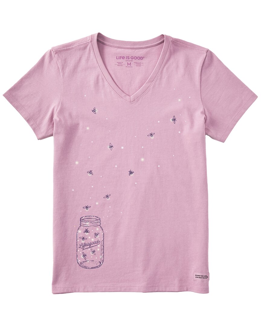 Life Is Good Crusher V-neck T-shirt In Purple