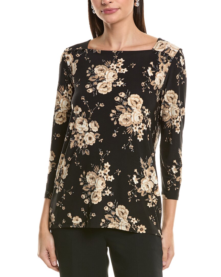 Jones New York 3/4-sleeve Top In Black