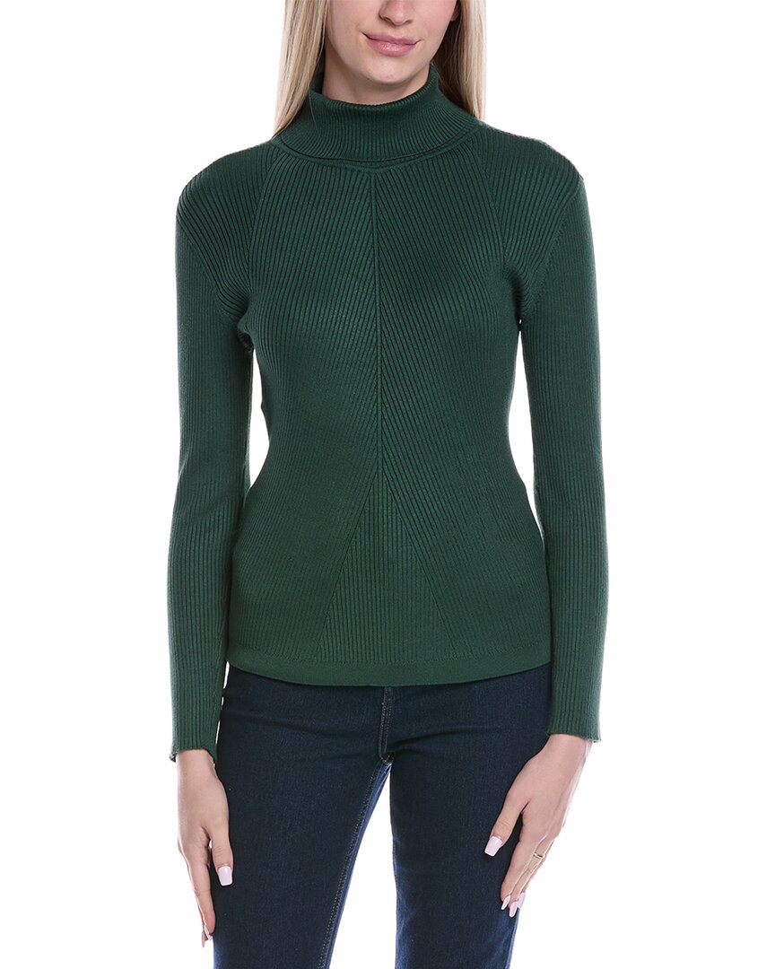 Jones New York Engineered Rib Turtleneck In Green
