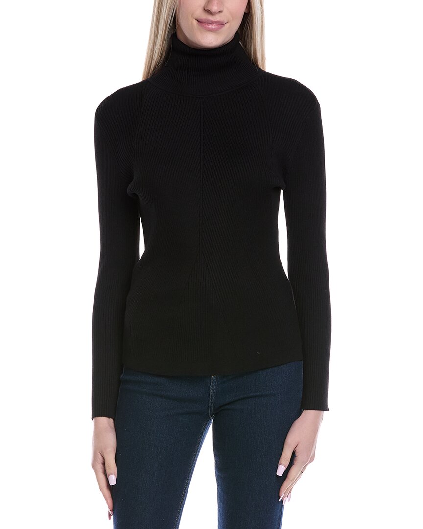 Jones New York Engineered Rib Turtleneck In Black