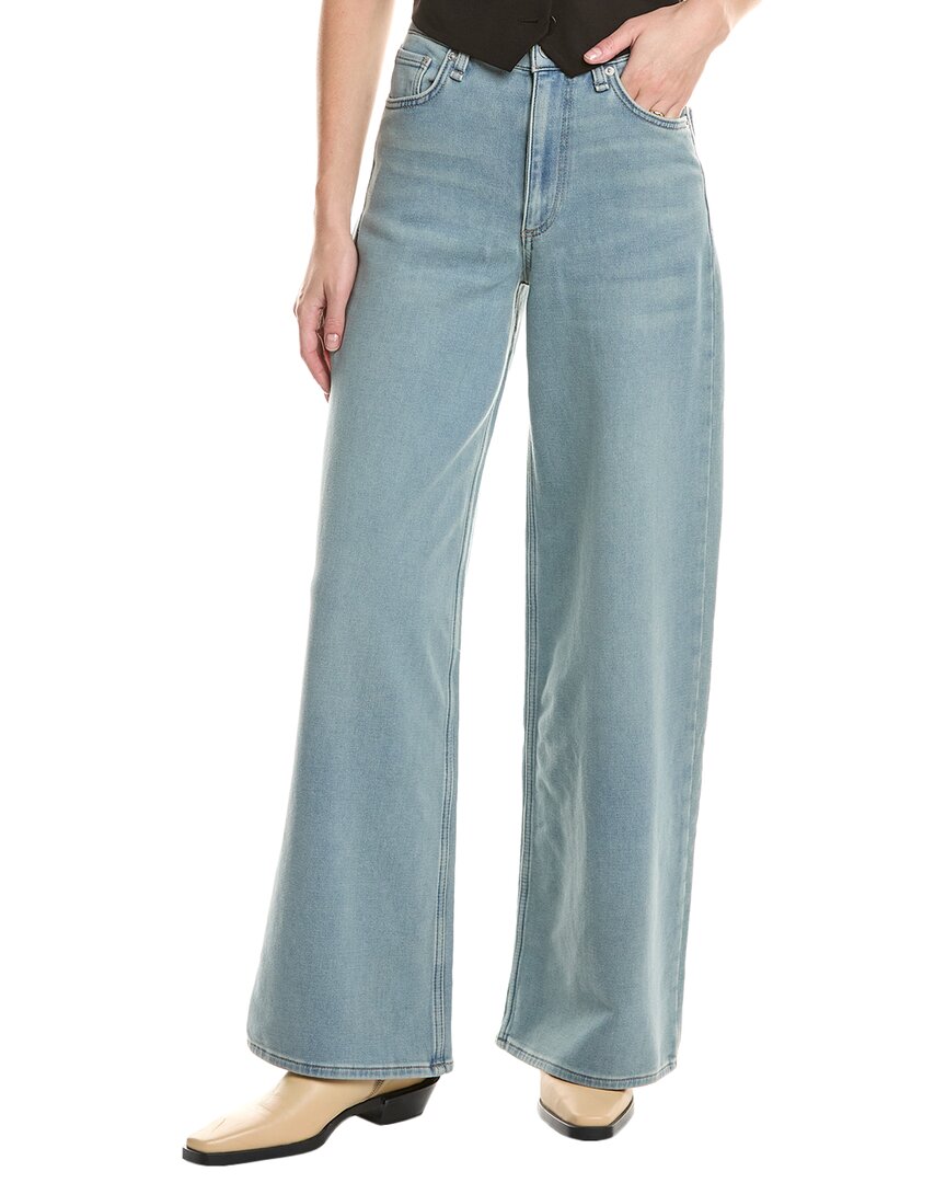 Rag & Bone Ultra Stretch Serena High-rise Light Wash Wide Leg Jean In Blue