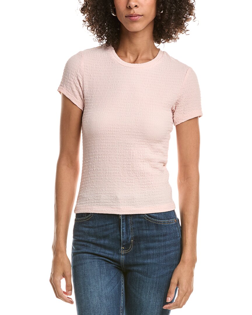 Rag & Bone Lou Puckered Texture T-shirt In Pink