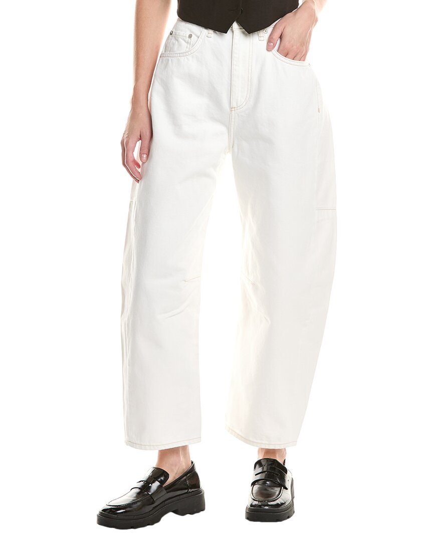 Rag & Bone Charlie High-rise White Ankle Barrel Jean In White