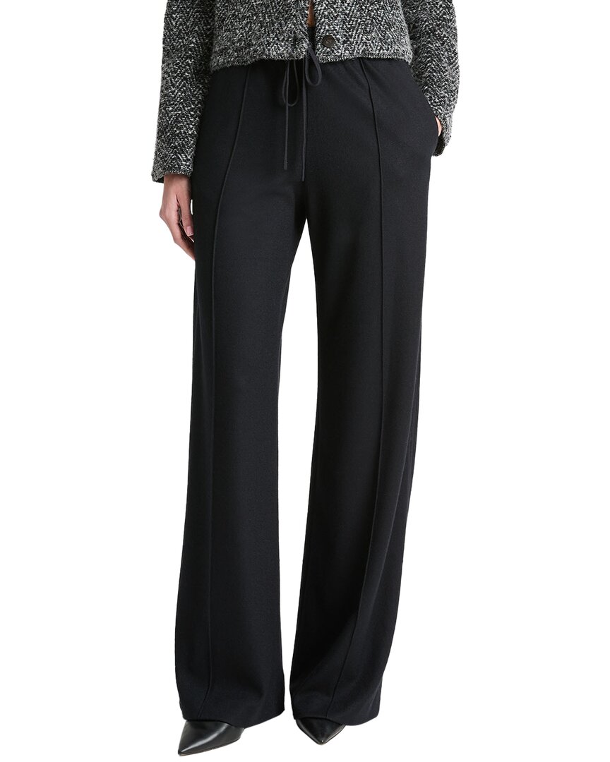 Vince Wool Blend Pull-on Wide Leg Drawstring Pants In Black