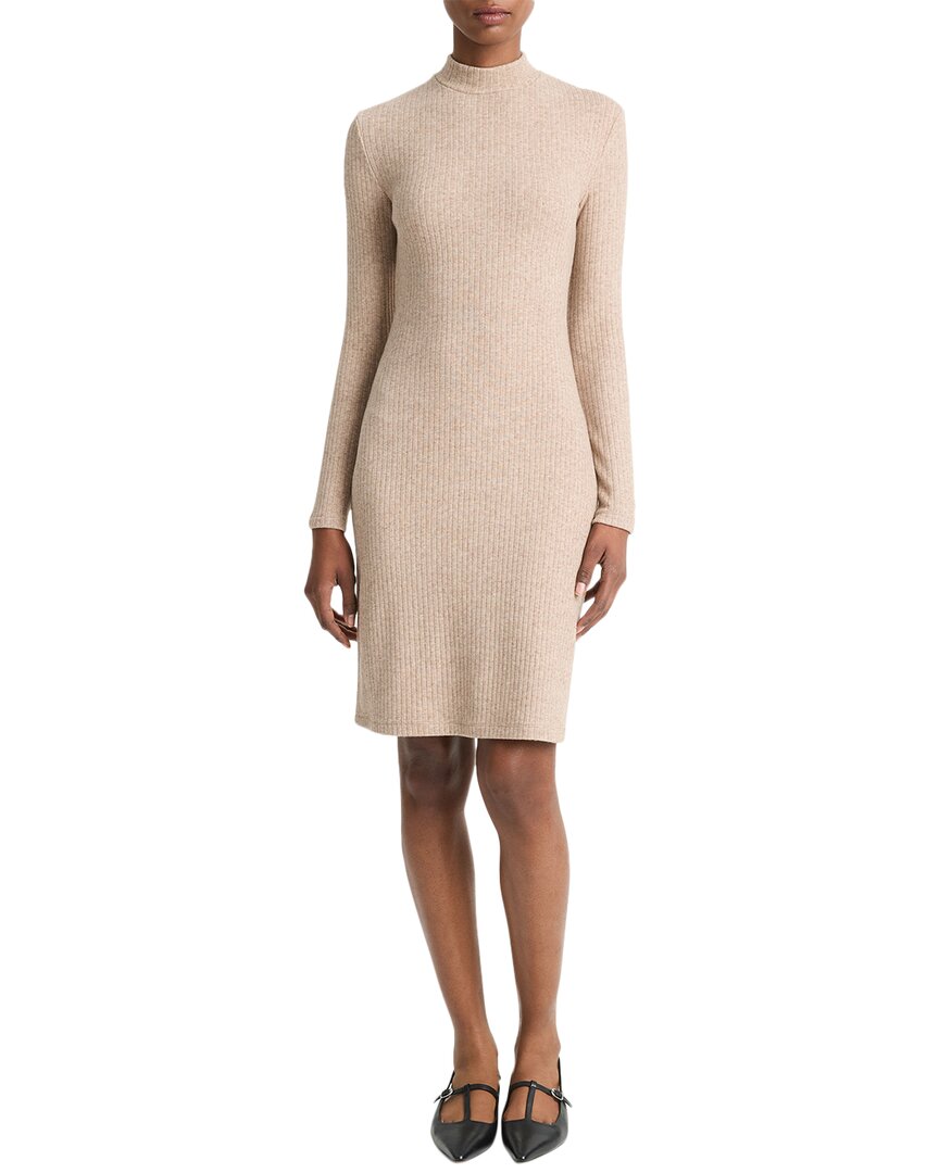 Vince Rib Short Dress In Neutral