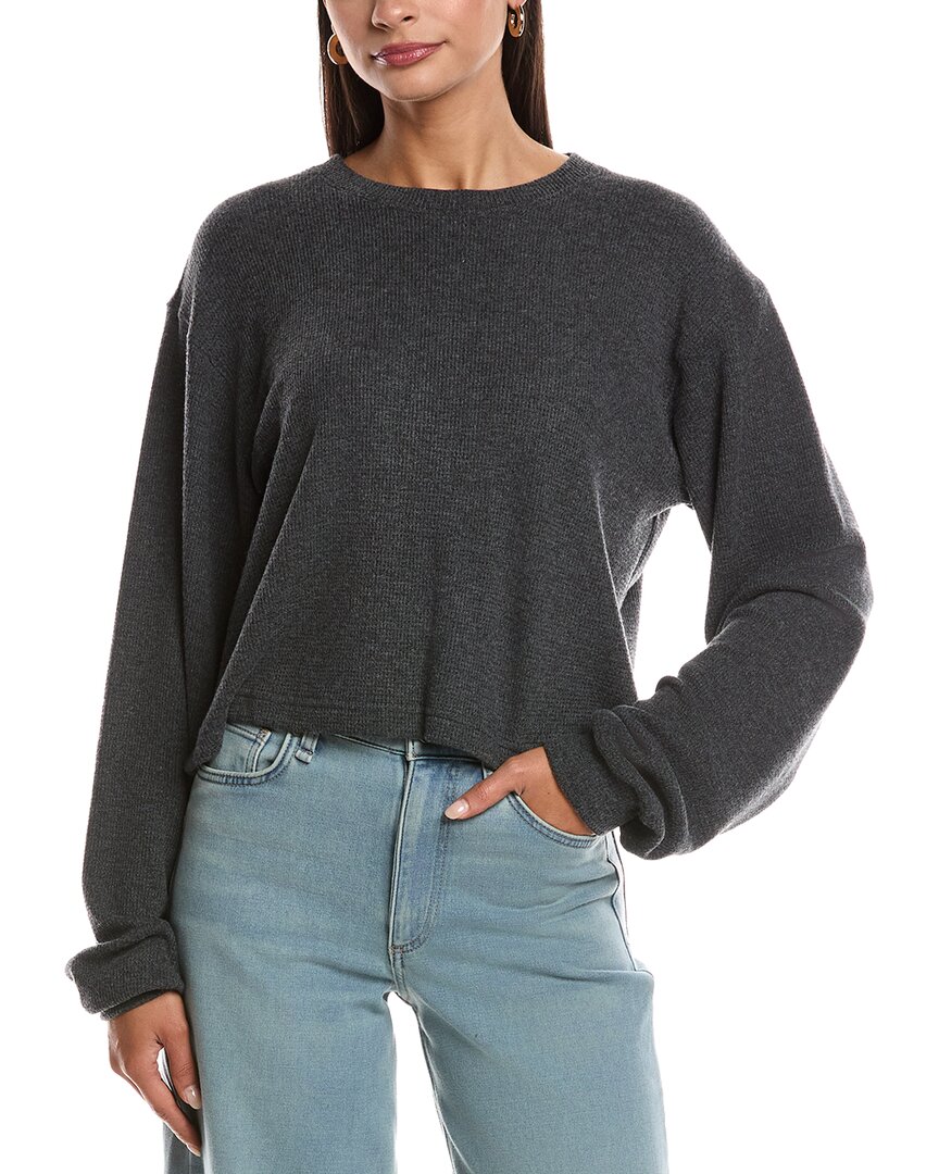 Perfectwhitetee Brushed Thermal Easy Pullover In Gray