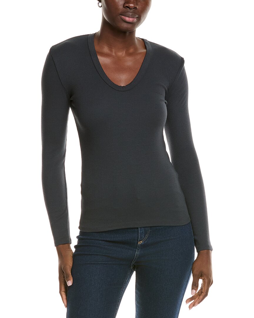 Perfectwhitetee Luxe Rib U-neck T-shirt In White
