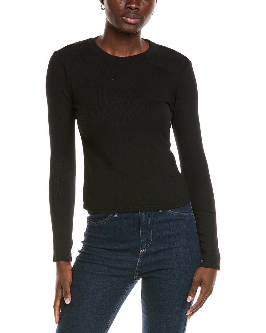 Perfectwhitetee Luxe Rib Baby T-shirt In Black