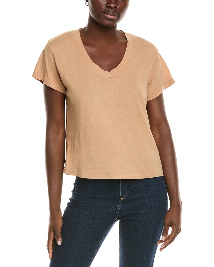 Perfectwhitetee Boxy V-neck T-shirt In Brown