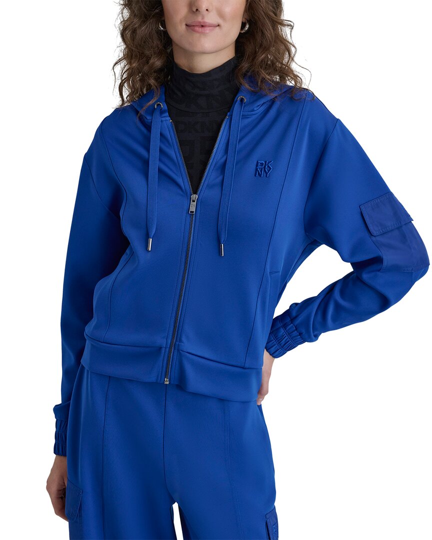 Dkny Patch Soft Jacket In Blue