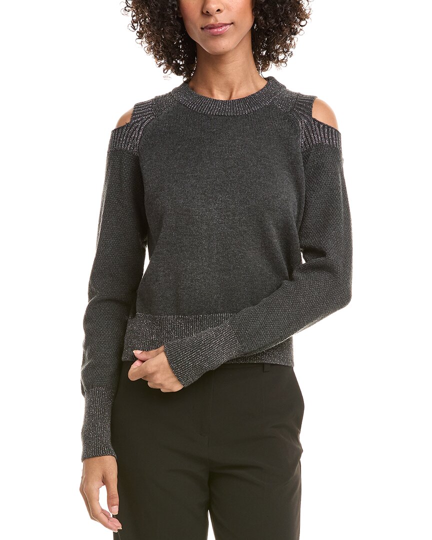 Dkny Cold-shoulder Sweater In Gray