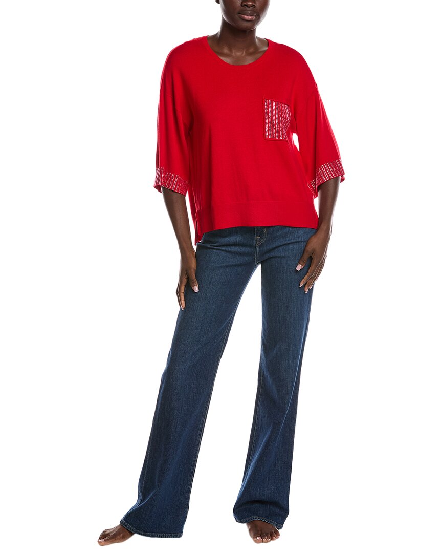Vince Camuto Crewneck Sweater In Red