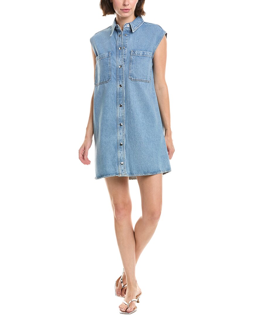 Frame Denim The Sleeveless Shirtdress In Blue