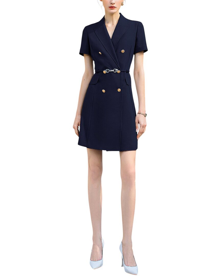 Esea Short Sleeve Mini Dress In Blue