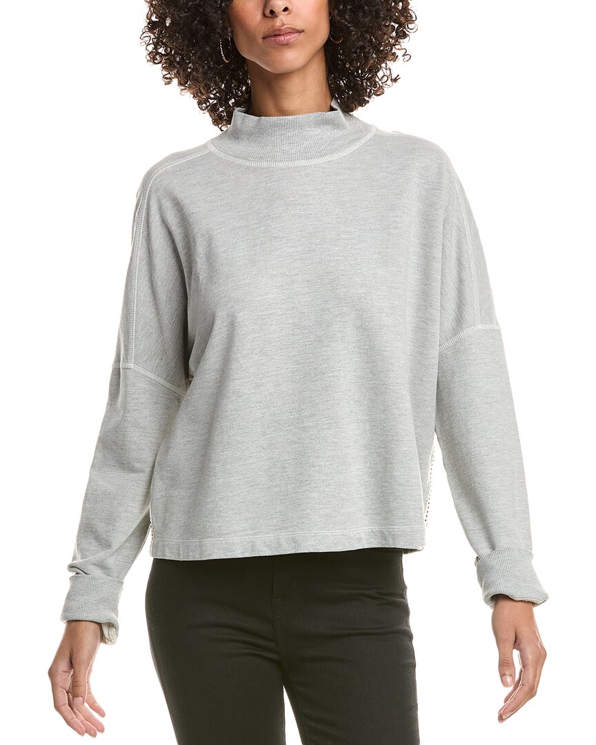 Michael Stars Mila Mock Neck Sweatshirt In Gray