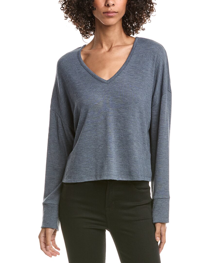 Michael Stars Patty V-neck Top In Blue