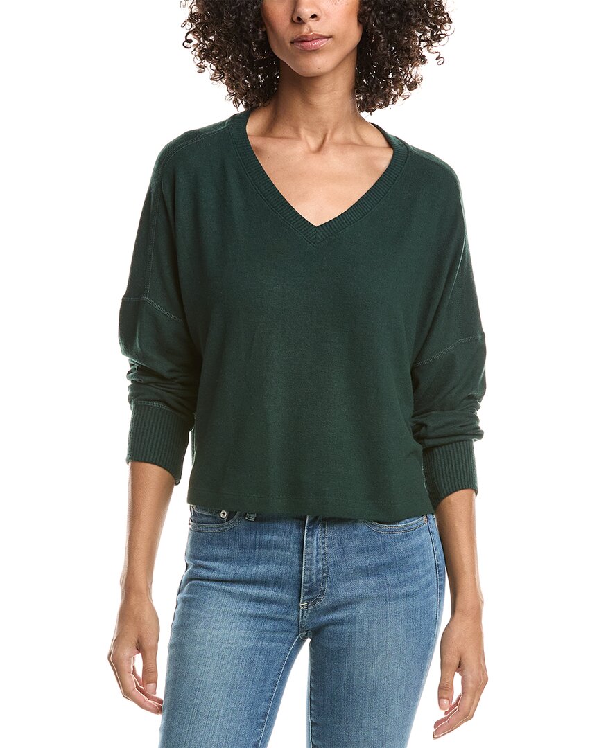 Michael Stars Vic Relaxed V-neck Pullover In Green