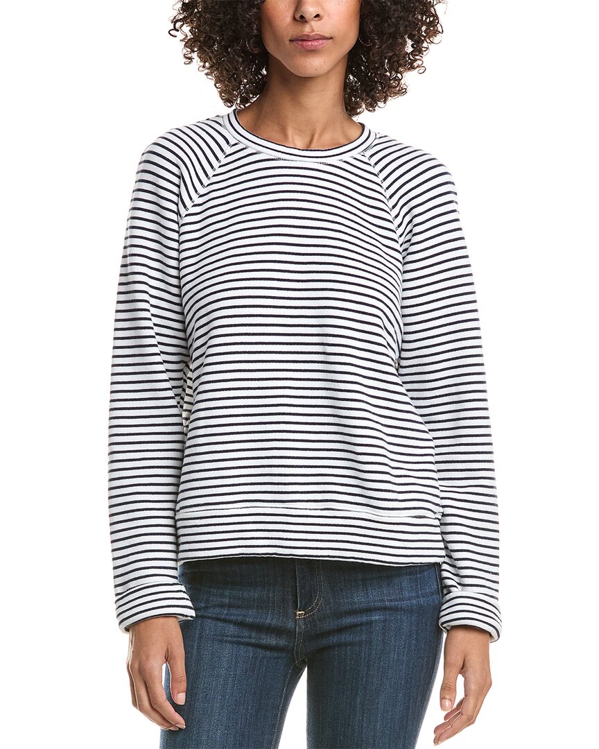 Michael Stars Tami Striped Sweatshirt In White