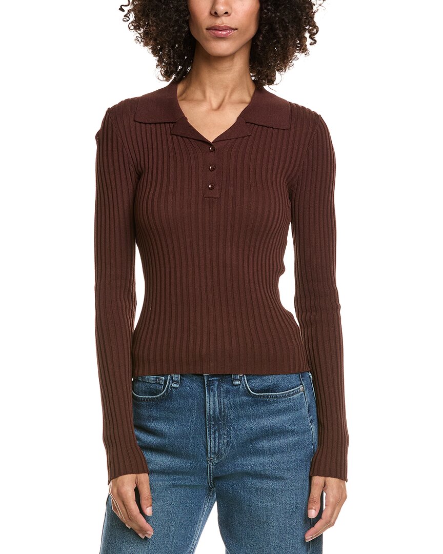 Hl Affair Polo Sweater In Brown