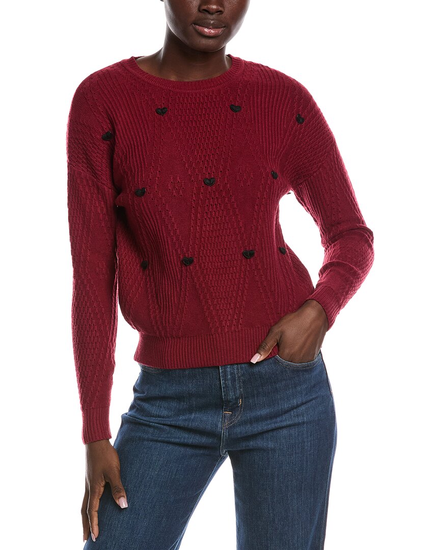 Nanette Lepore Textured Sweater In Burgundy