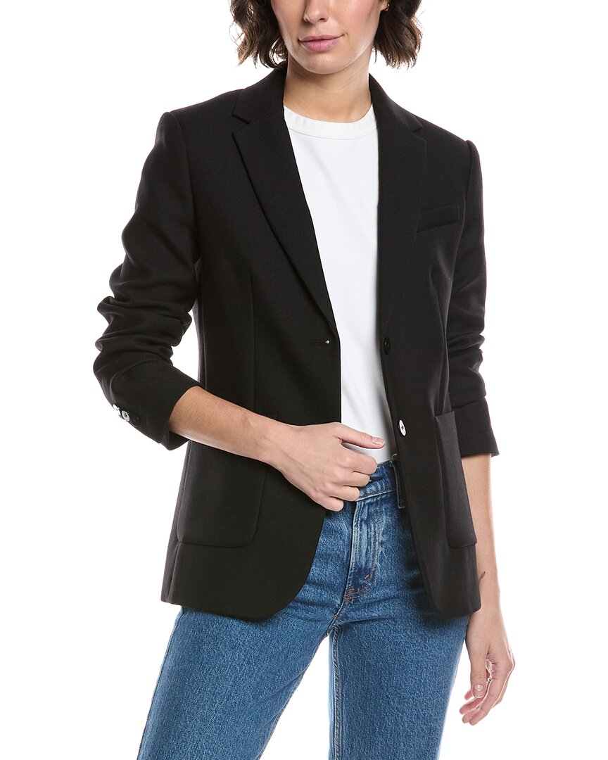 Theory Wool-blend Classic Blazer In Black