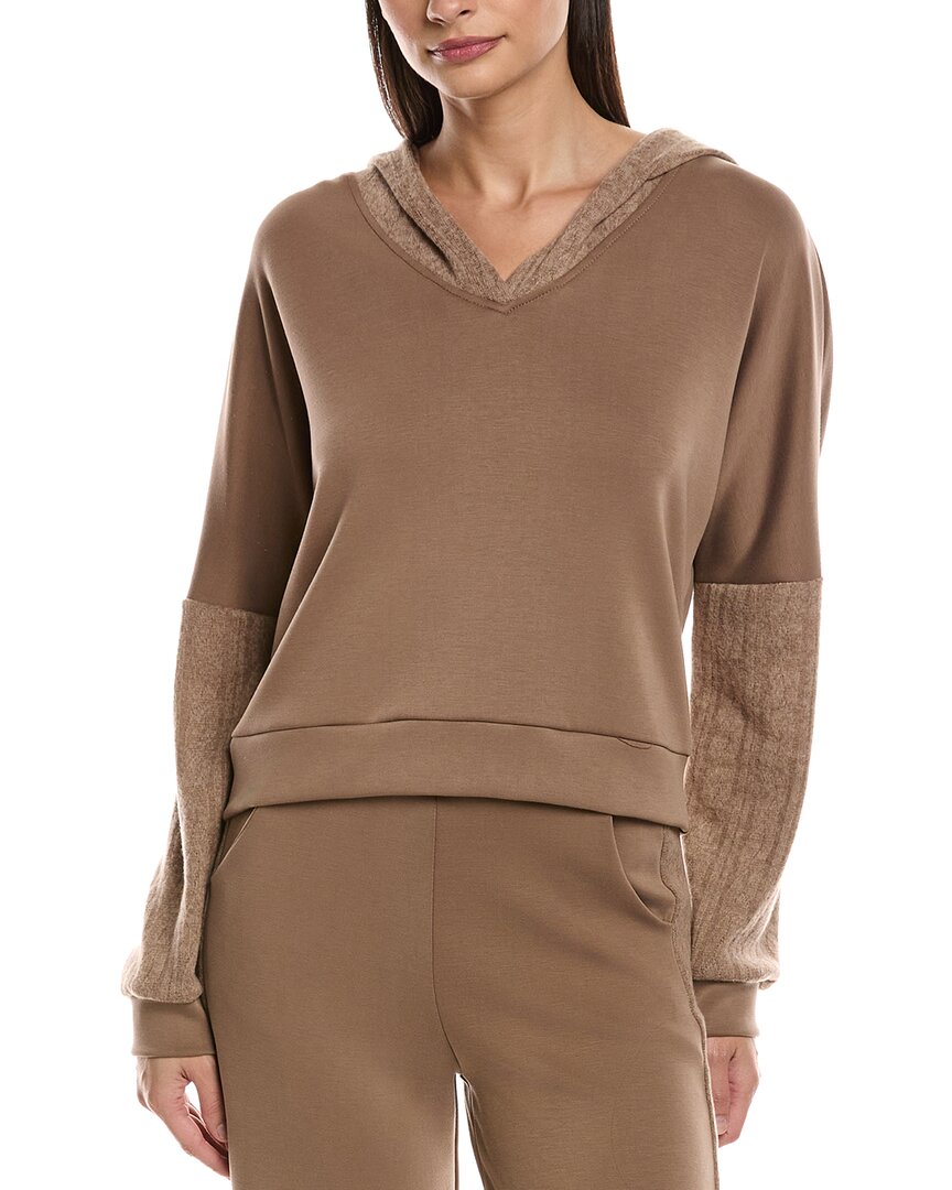 Ariella Scuba Hoodie In Brown