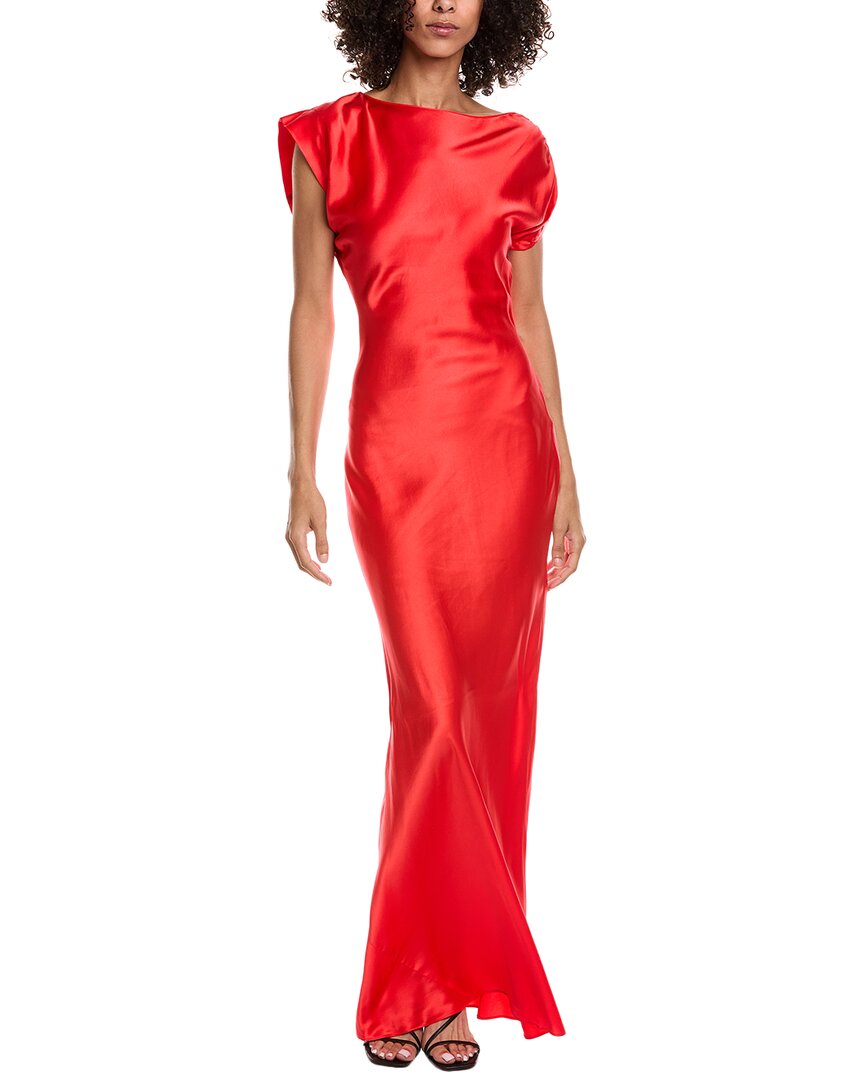 Amanda Uprichard Elroy Silk Maxi Dress In Red