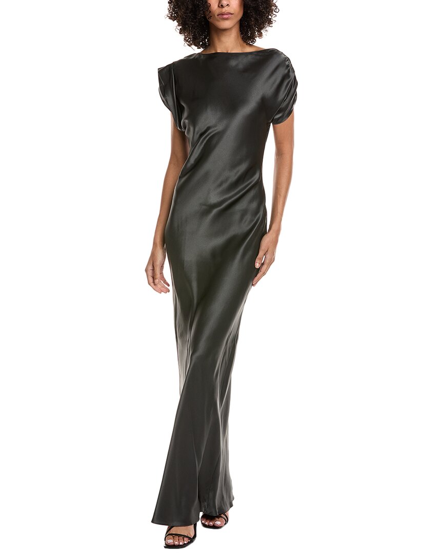 Amanda Uprichard Elroy Silk Maxi Dress In Black