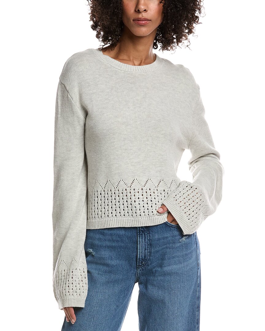 Luxe Always Pointelle Sweater In Gray