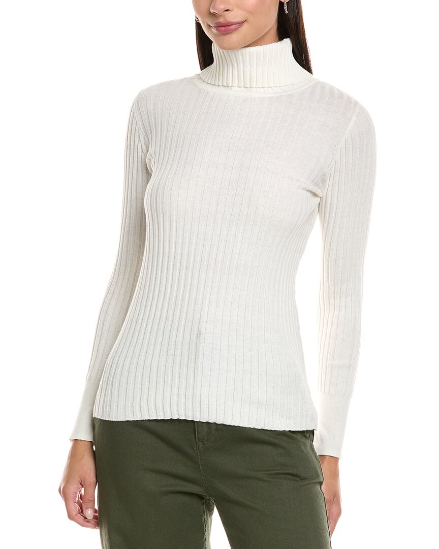 Tyler Boe Tyler Böe Rib Cashmere-blend Turtleneck Top In White