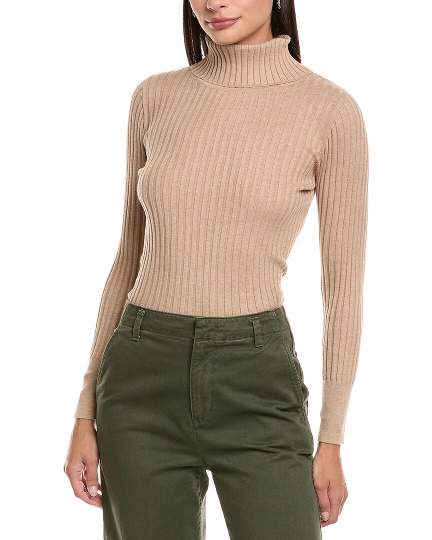 Tyler Boe Tyler Böe Rib Cashmere-blend Turtleneck Top In Brown