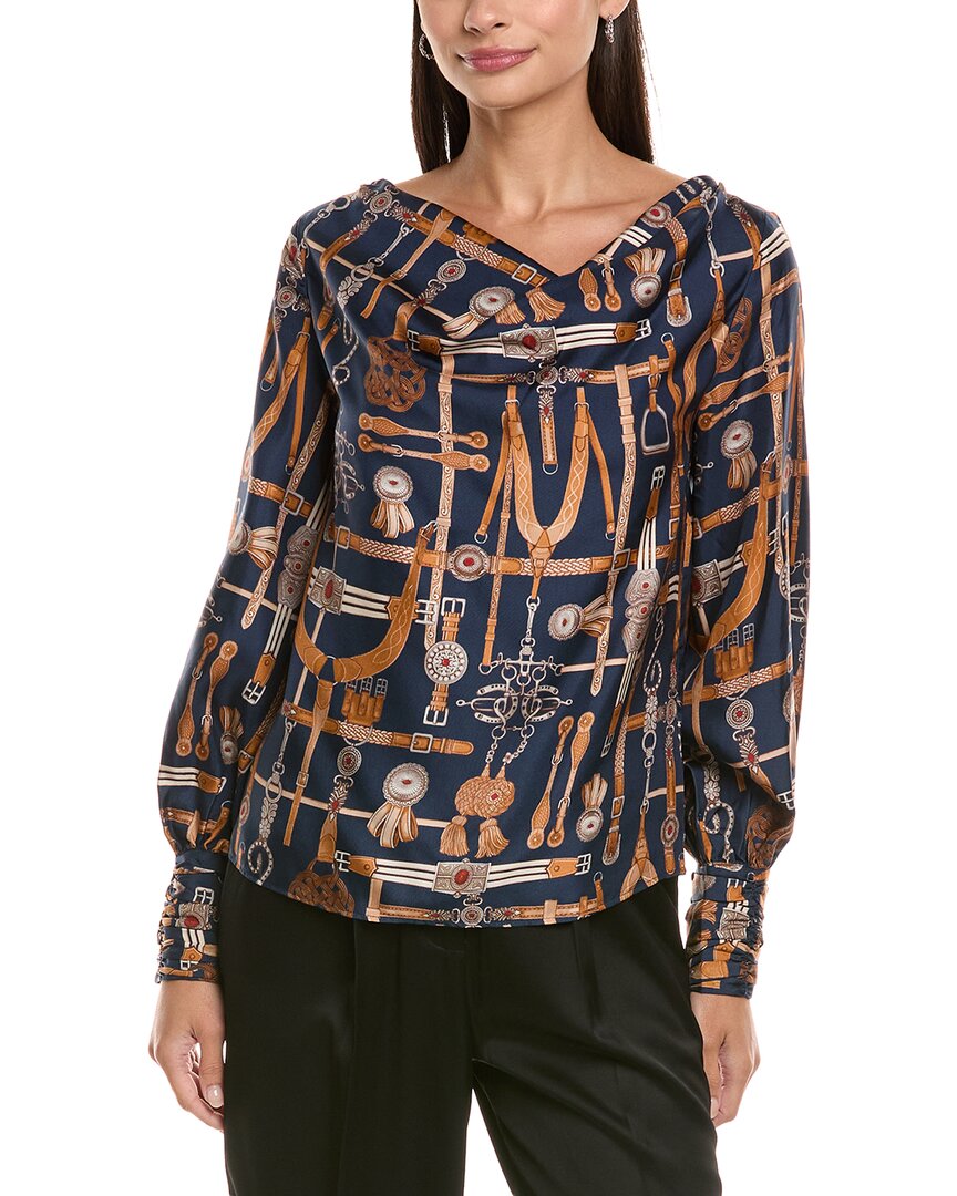 Tyler Boe Tyler Böe Olivia Silk Top In Blue