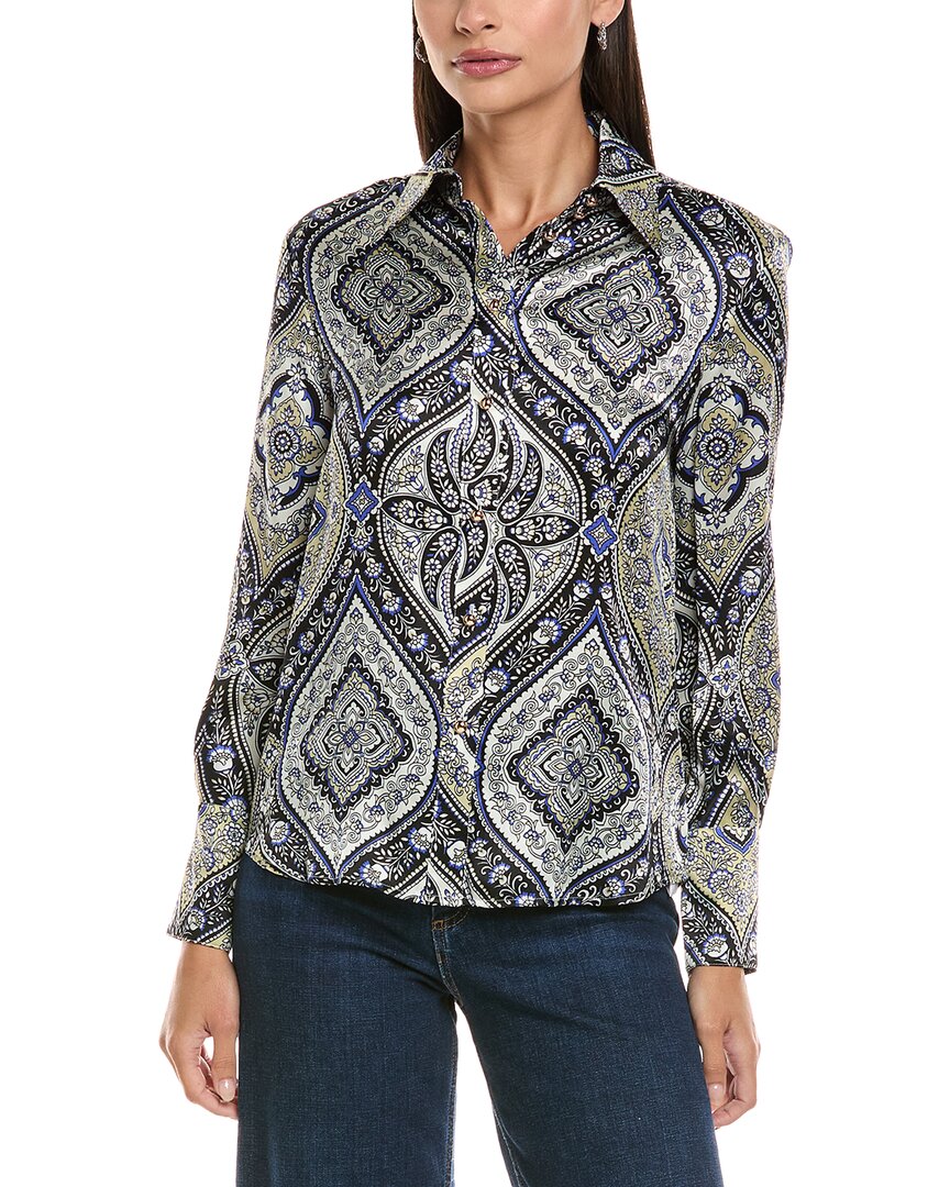 Tyler Boe Tyler Böe Chloe Silk Shirt In Blue