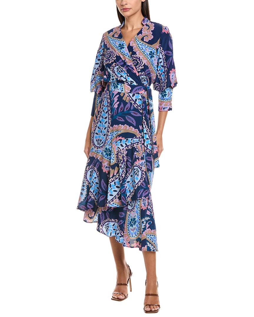 Tyler Boe Tyler Böe Jules Silk Wrap Dress In Blue