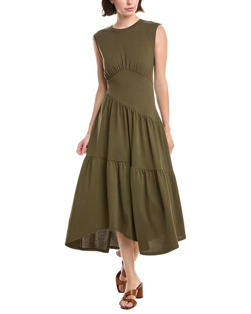 Frame Denim The Gathered Tank Dress In Green