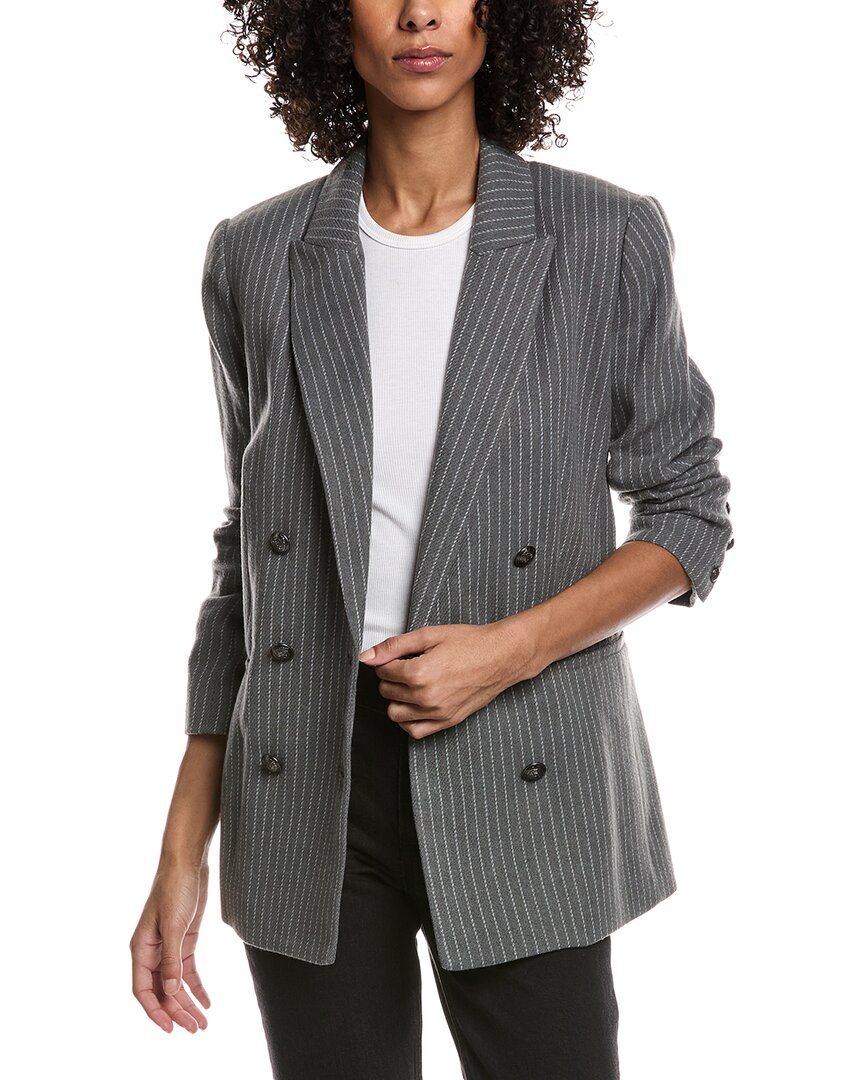 L'agence Aimee Relaxed Double-breasted Blazer In Gray